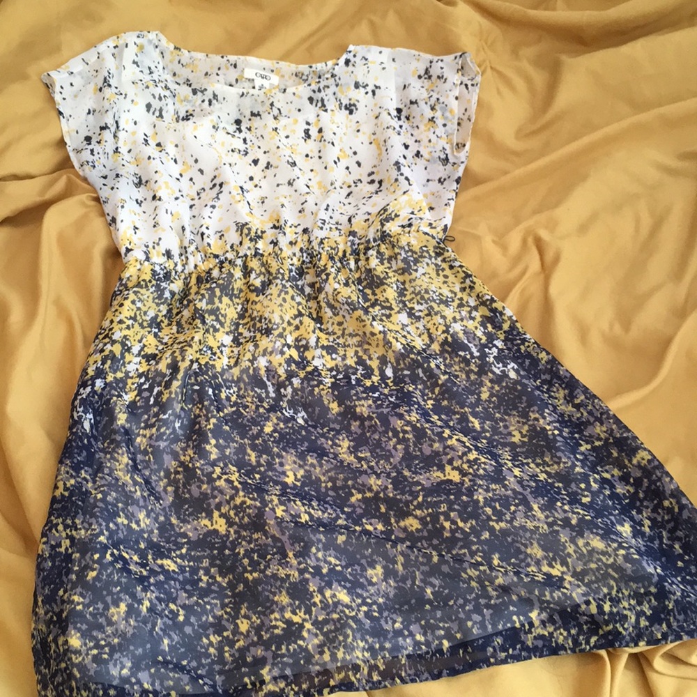Navy and yellow dress